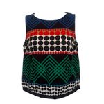 Trina Turk  Sleeveless Geometric Womens Top Sz 0 Y2K Mod Retro Preppy Polka Dots Photo 2