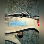 Betsey Johnson Glissten black glitter t-strap cage stiletto sandals, size 9 Photo 7