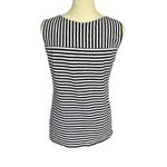 Talbots women's size SP blue and white stripe sleeveless stretchy tank top Photo 3