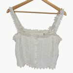 DÔEN Ari Eyelet Embroidered Button Front Organic Cotton Tank | Medium | Salt White Photo 1