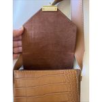 Isadora Cuoio Brown Leather Crocodile Crossbody Gold Tone Purse Made in Italy Photo 13