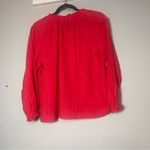 J.Crew  Novelty Artist Top Blouse Hot Pink Swiss Dot Stripes Cotton Size Large Photo 4