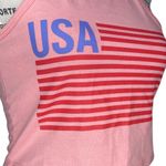 Isaac Morris (XS) USA Flag Graphic Crop Top Halter Neck Tie Sleeveless Tank Red Photo 6