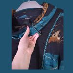 Ali Miles Sweater Women L Embroidered Colorblock Cowl Neck Oversized Tunic Art Black Size L Photo 4