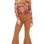 Shyanne  Brown Flare Jeans Photo 0