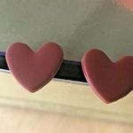 Handmade Heart Earrings Posts Polymer Clay Valentine Birthday Romance Cu… Photo 0