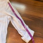 Sigrid Olsen  Linen Blend Roll Sleeve Button Down Striped Shirt Photo 6