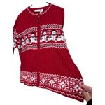 Croft & Barrow Red Snowman Fair Isle Knit Zipper Front Cardigan Sweater XL Photo 2