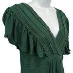 Baltic Born  Jennifer Hunter Green Flutter Tassel Tie Double Slit Midi Dress sz S Photo 7