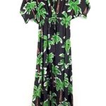 Nordstrom NEW Cooper Ella Jessa Caftan Maxi Dress Tropical Palm Tree V-Neck Surplice Long Photo 8