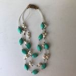 Beaded Stone Fresh Water Pearls Necklace Vintage Photo 3