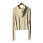 Brandy Melville  John Galt Buttery Yellow Waffle Knit Thermal Hoodie Photo 2