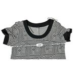 Tiana B. Modern Geometric Greek Patterned Black Swing Dress 22W Plus Size NWT White Photo 5