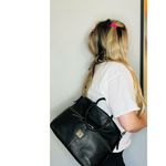 Dooney & Bourke Black Pebble Grain Double Pocket Satchel Zipper Shoulder Handbag Photo 2