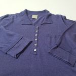 Poetry  Linen Cotton Purple Knit Midi Dress with Button Detail Collared Photo 7