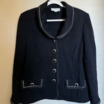 St. John Vintage  Evening by Marie Grey‎ Santana Knit Blazer Jacket Sz 12 Black Photo 0