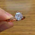 18K Rose Gold Diamond Ring Size 7 Photo 4