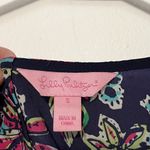 Lilly Pulitzer Iona tank blouse 100% silk Not Too Catty print size small preppy Photo 7