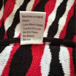 Toula Cardigan Sweater Black Red White Ruched 3/4 Sleeve Open Front Large Photo 12