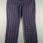 Banana Republic  Sloan Plaid Pants Womens 6 Navy Red Career Dress Trousers Crops Photo 0