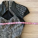 Rubin Singer Vintage Leather Black White Gray Print Collared Flounce Dress 0 Photo 57