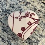 Pandora  Heart-Shaped 2 tiered velvet lined leather floral design jewelry case Photo 1