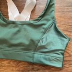 Fabletics Paige Low Impact Sports Bra Green Silver Strappy Back Sz Large Photo 6