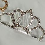 Gold and Silver with CZ Tiara Crown Hair Comb New Photo 2
