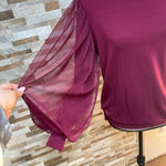 HARLOWE & Graham women sweatshirt top puff tule sleeves sz M Size M Photo 4