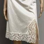 Vintage Body Chic Half Slip Size Small Wide Lace Slit Cream Pink USA Nylon Photo 1