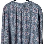 T Tahari NEW Tahari Blue and Red Geometric Floral Blouse Artsy Career Bohemian Peasant 3X Photo 5