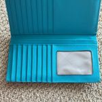 Michael Kors  Trifold Saffiano Leather Wallet Blue Teal Continental Snap EUC Photo 5