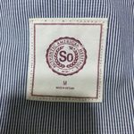 SO  Jacket Womens Medium‎ Blue Stripe Field Full Zip Flap Pocket Lightweight New Photo 6