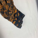 Farm Rio  size XS long sleeve v neck midi dress black orange puff sleeve trad Photo 12