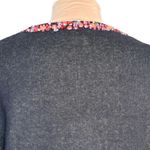 Y2K Michael Simon Black Floral Beaded Embroidered Cotton Cardigan Plus Size 1X Photo 5