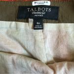 Talbots  Womens Size 8 Orange Green Pleated Midi Silk Blend Skirt Photo 4