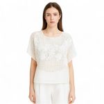 ZARA  Floral Eyelet White Top S Photo 4