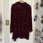 Chico's  vintage art print geometric velvet button down shirt Photo 4