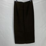 Donna Karan 100 Wool Deep Olive Green Midi Pencil Skirt with Slit Size 6 Photo 3