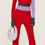 Victor Glemaud Red Purple Colorblock Cropped Cardigan Wool Sweater XS Photo 0