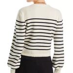 AQUA NWOT 100% Cashmere Braid Trim Striped Cardigan Large Photo 3