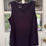 Talbots  Womens Tank Top Sz L Navy Blue Sleeveless Blouse Shirt Casual Notch Neck Photo 3