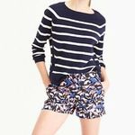 J.Crew  Hibiscus Print Linen Blend Hi-Rise Shorts Photo 0