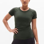 Athleta New XS Momentum Seamless Short Sleeve Tee Elm Green X-Small Photo 0