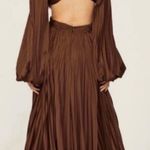 Mac Duggal  Long Sleeve Pleat Charmeuse CutOut Gown Espresso 26737 size 6 UB Photo 1