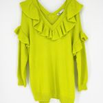 ZARA Ruffle Tunic Sweater M/L Green Photo 1