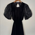 Bardot  Marina Black Velvet Backless Puff Sleeve Mini Dress Holiday Glam Party Photo 3