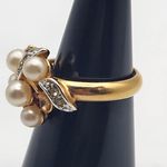 Avon Garden Party Faux Pearl & Rhinestone Ring Gold Photo 1