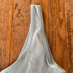 light blue ribbed v neck tank top cropped bra top Size M Photo 6