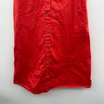 Shoshanna  Annette Red Shirt‎ Dress Women’s Size 2 Puff Sleeve Button Front Tie Photo 3